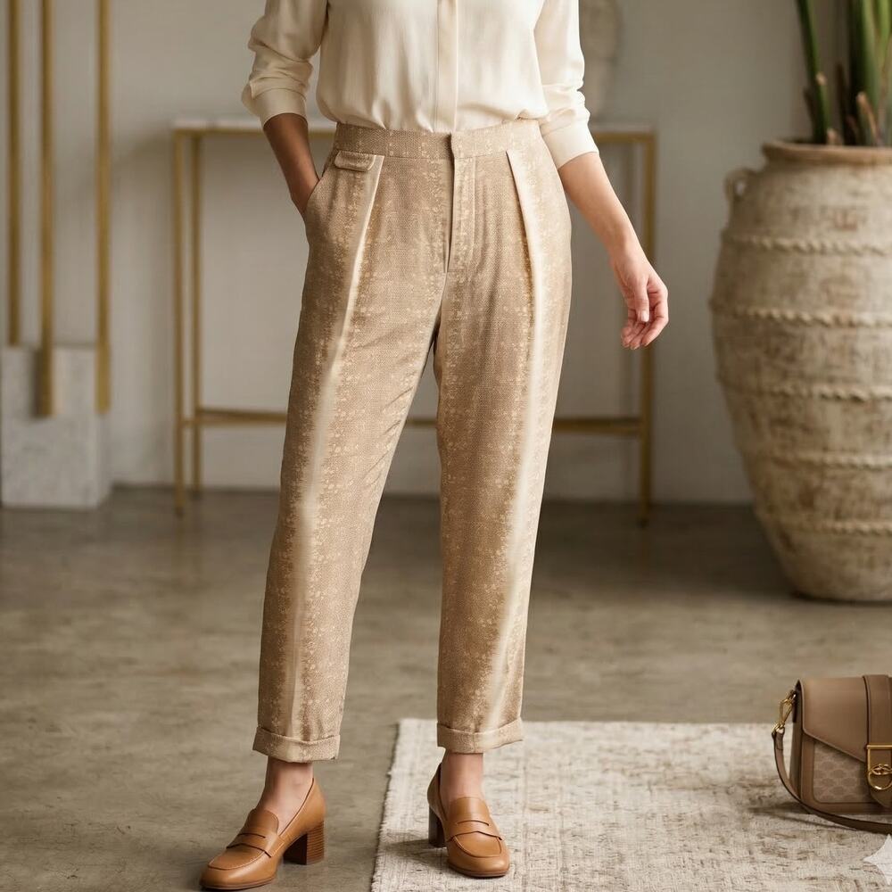 Equipment Femme Silk Snakeskin print Pleated trouser pant size Medium